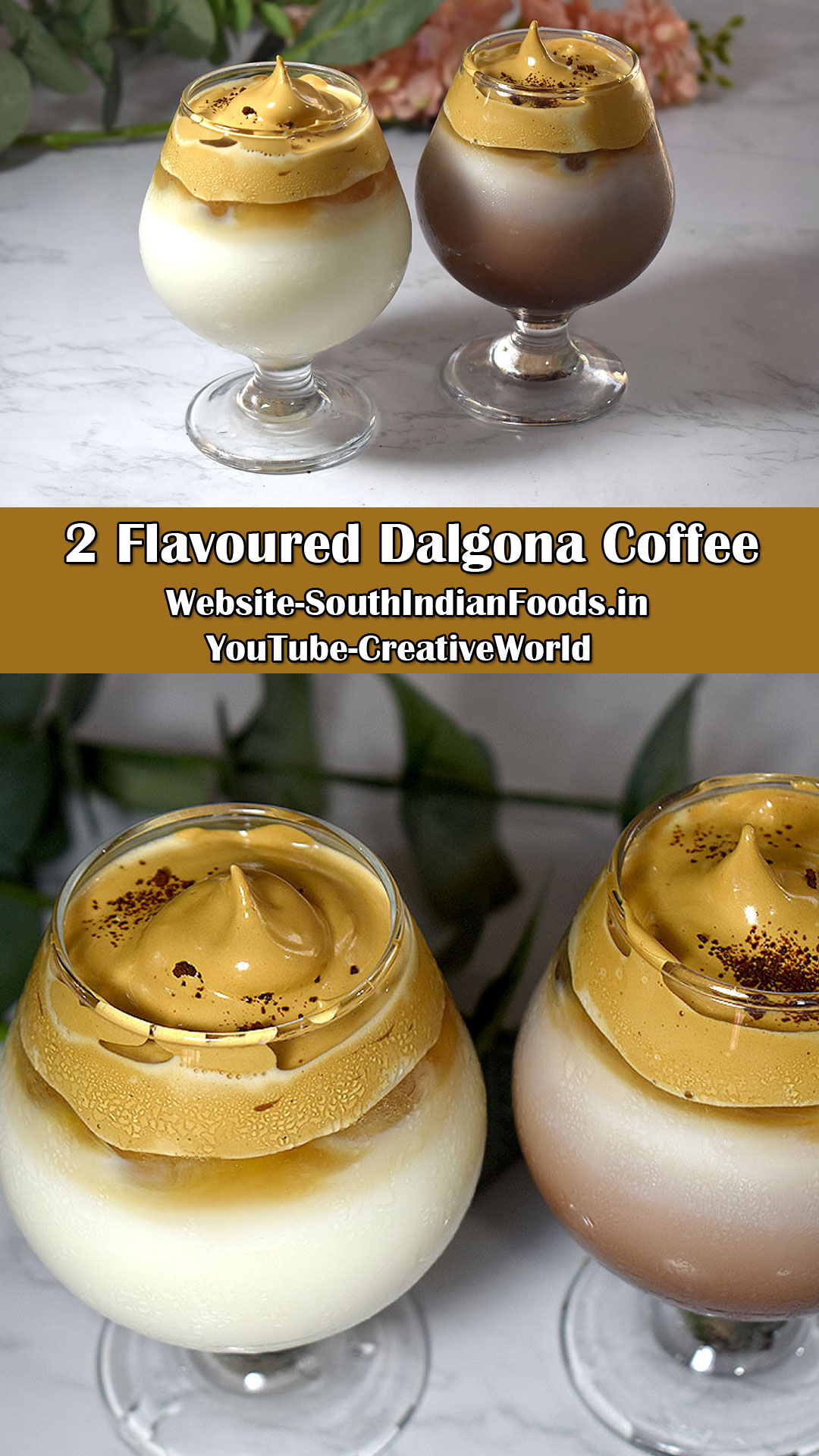2 flavored dalgona coffee