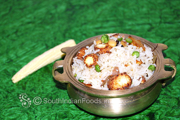 Baby corn matter pulao