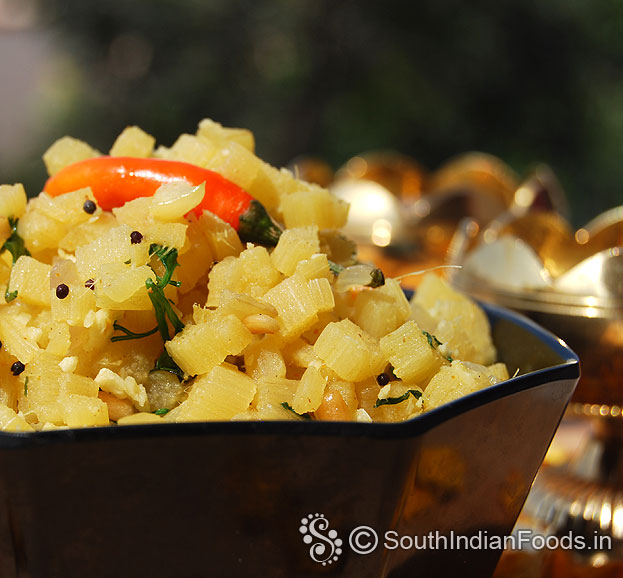 Banana tree stem stir fry