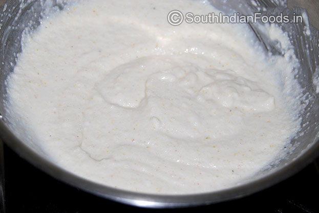 Add water make smooth rava idli batter, cover it and leave it for 2 hours.