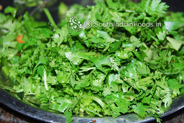 Chop coriander and mint leaves.
