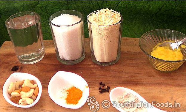 Boondi ladoo ingredients- Nutmeg, cardamom, cloves, cashews, & raisins