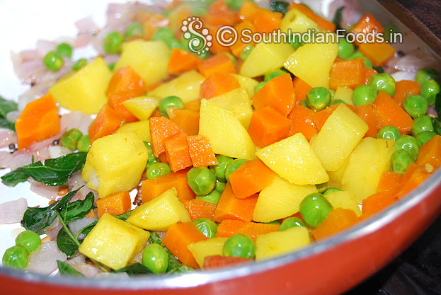 Add boiled vegetables saute