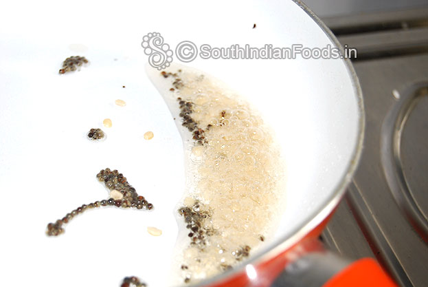 Heat coconut oil in a pan, add mustard seeds & urad dal