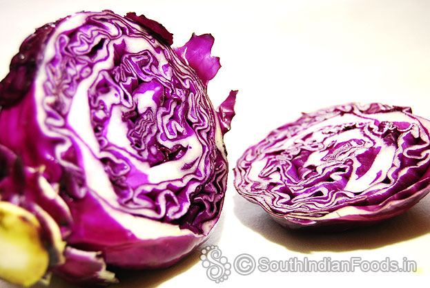 Take half red cabbage