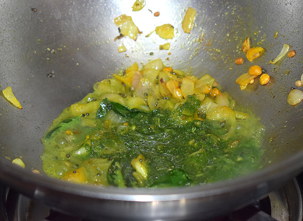 Add green mixture