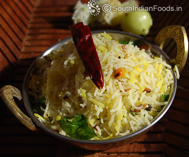 Indian gooseberry rice ready, serve with pickle or chips