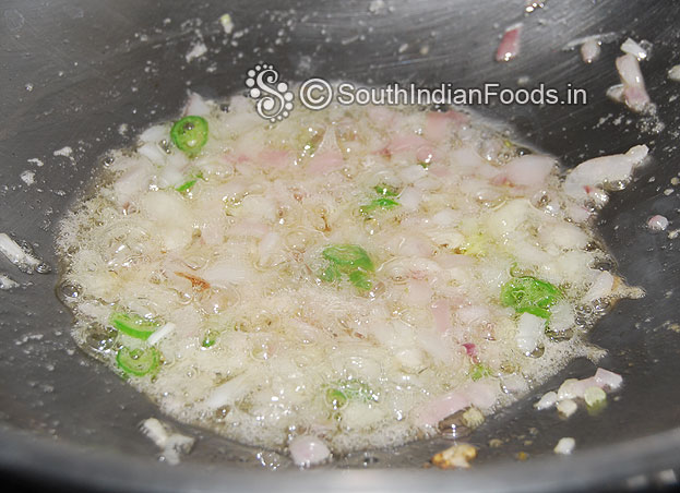 Heat oil in a pan add onion & green chilli saute well