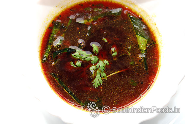 Beetroot milagu rasam is ready serve hot with rice