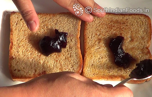 Place 2tbsp of blueberry jam & evenly spread