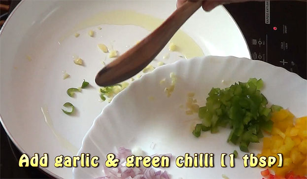 Add garlic, green chilli