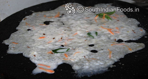 Heat iron dosa tawa, pour batter and 2tbsp of oil cook till crisp and golden brown