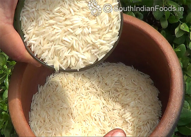 Soak basmati rice for 30 min