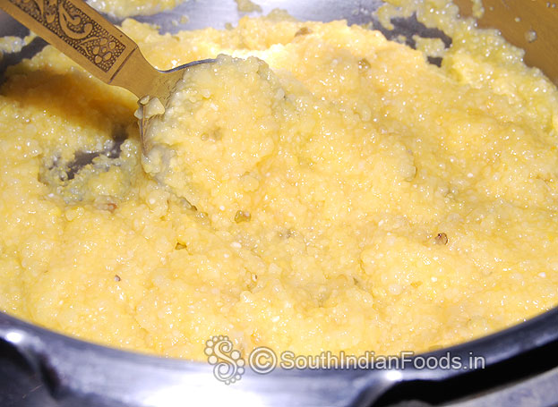 After 3 whistles-perfectly textured cornmeal mixture