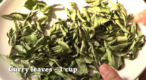 Dried curry leaves ready