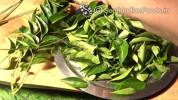 Wash & pluck curry leaves