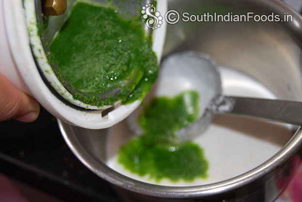 Add ground green chutney into the dosa batter