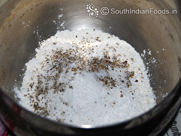 Add wheat flour/ maida, corn flour, rice flour, pepper powder & salt mix well