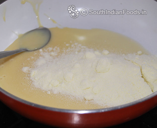 Add milk powder, mix well without lumps