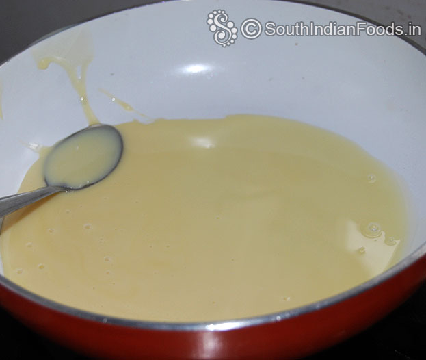 Heat pan add sweet condensed milk