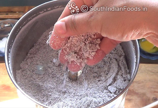 Ground black rice flour ready