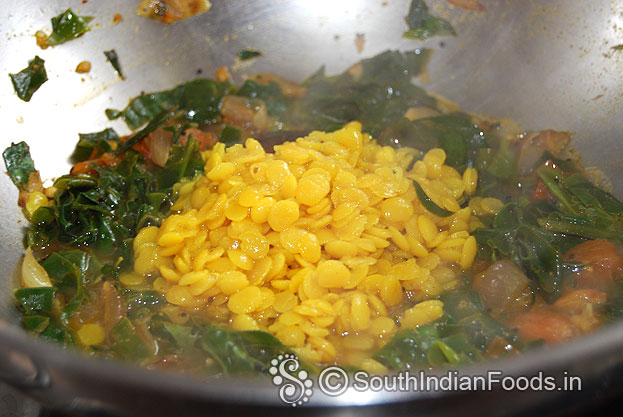 Add boiled toor dal mix well