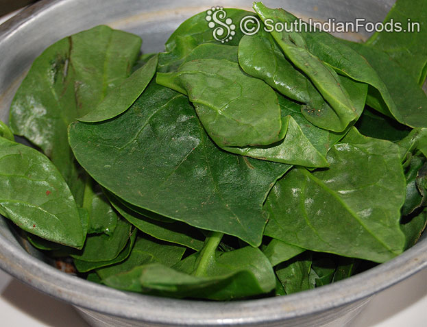 Pluck, wash & roughly chop climbing spinach