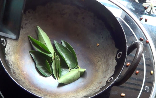 Add curry leaves, roast tilll crisp