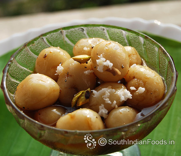 Rice ball dumplings with jaggery