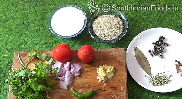 Samai rice biryani main ingredients