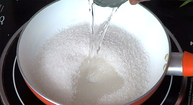 For sugar syrup:-Add sugar and water, mix well, let it boil for 5 to 7 min