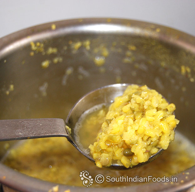 Boiled moong dal ready