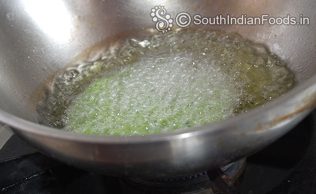 Heat oil, put prepared raw palak poori & deep fry