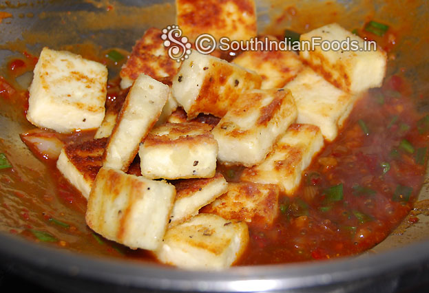Add shallow fried paneer mix well