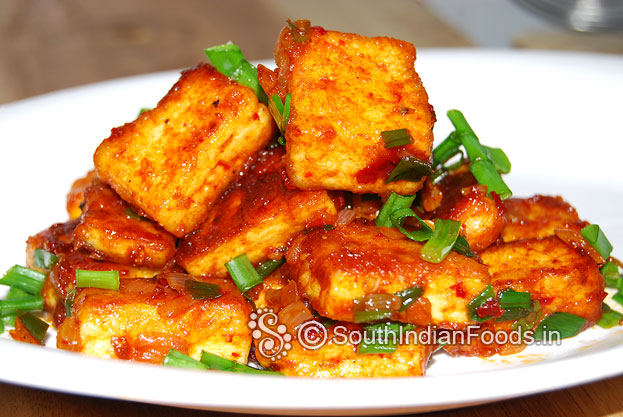 Paneer cottage cheese manchurian is ready