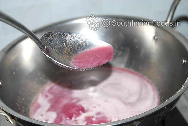 In the same pan add Pomegranate puree