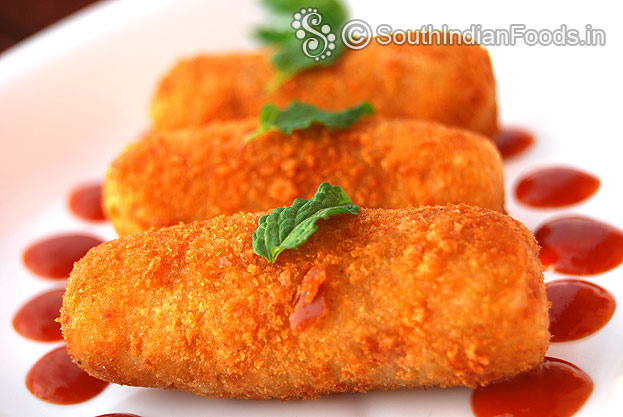 Crispy potato croquettes, serve hot with green chutney or cilli tomato sauce