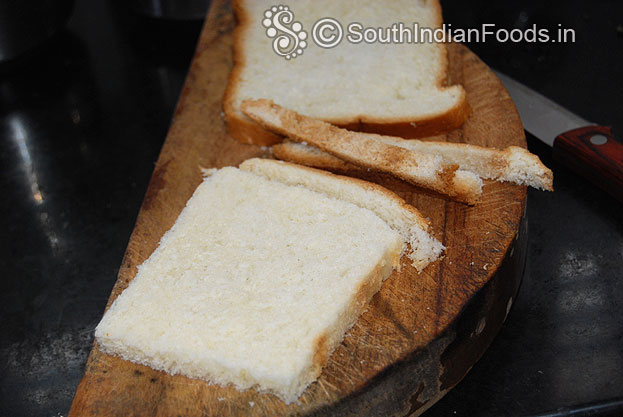 Cut and remove the edges of bread