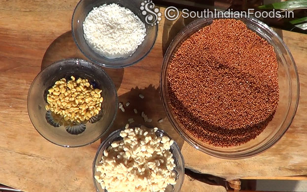 Ragi idli ingredients