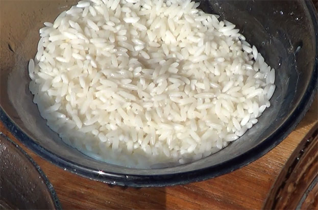 soaked rice