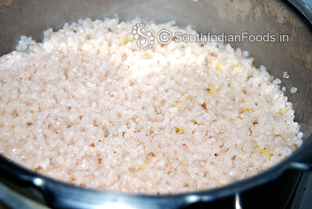 Perfectly cooked red rice & moong dal mixture