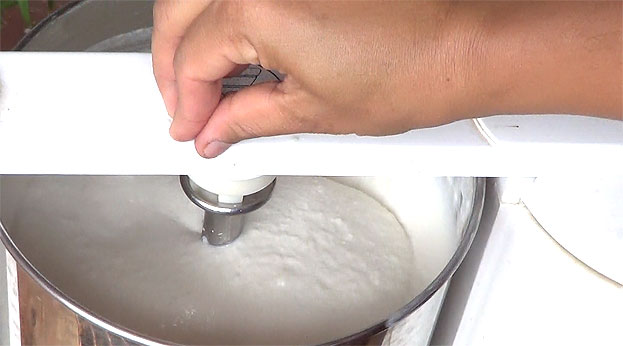 Grind to smooth batter