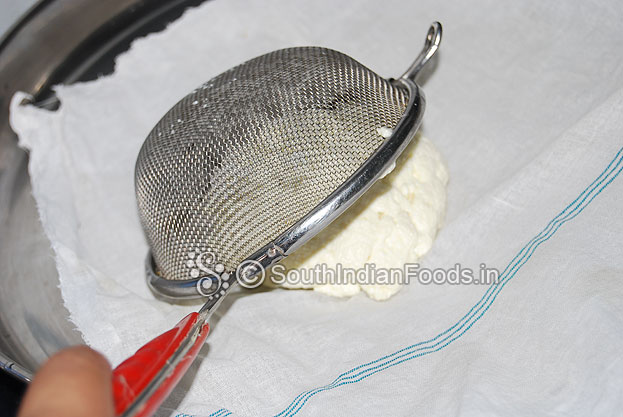 Transfer paneer to soft cotton cloth