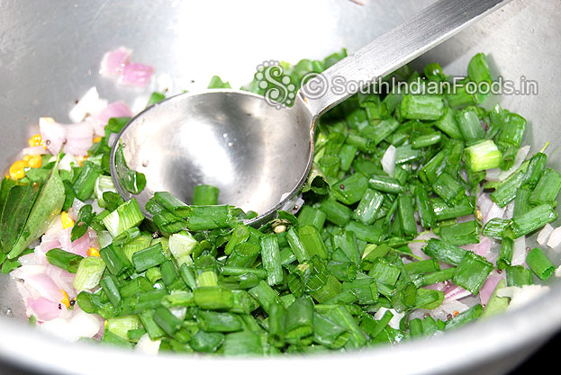 Add spring onion saute [dont overcook]