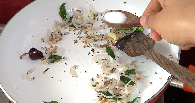 Add garlic & salt saute well