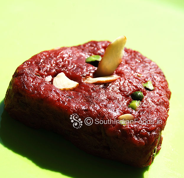 Beetroot halwa pudding is ready serve hot or chilled