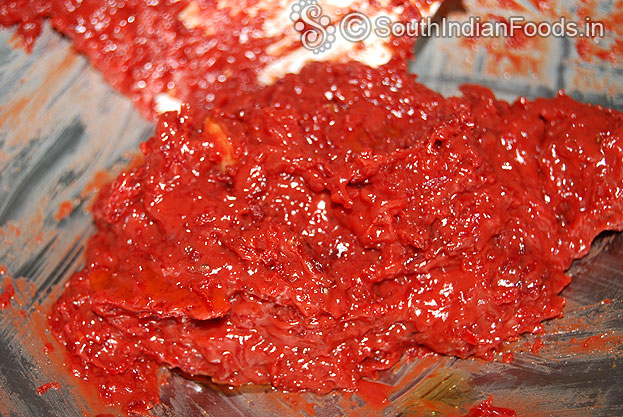 Beetroot halwa mixture becomes thick & perfectly textured & cut offf heat
