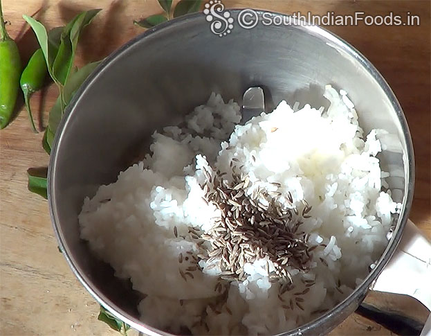 Add leftover rice & cumin seeds