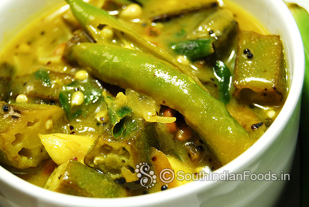 Ladies finger tamarind curry