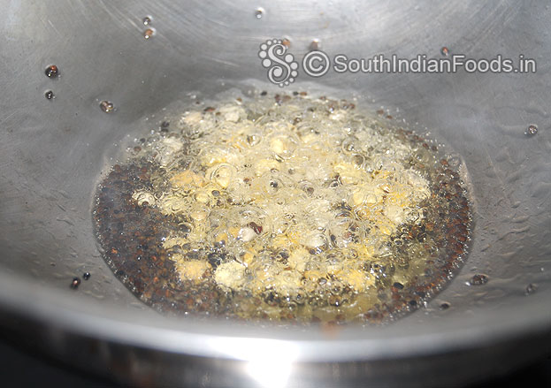 Heat oil in a pan add mustard, bengal gram, urad dal saute